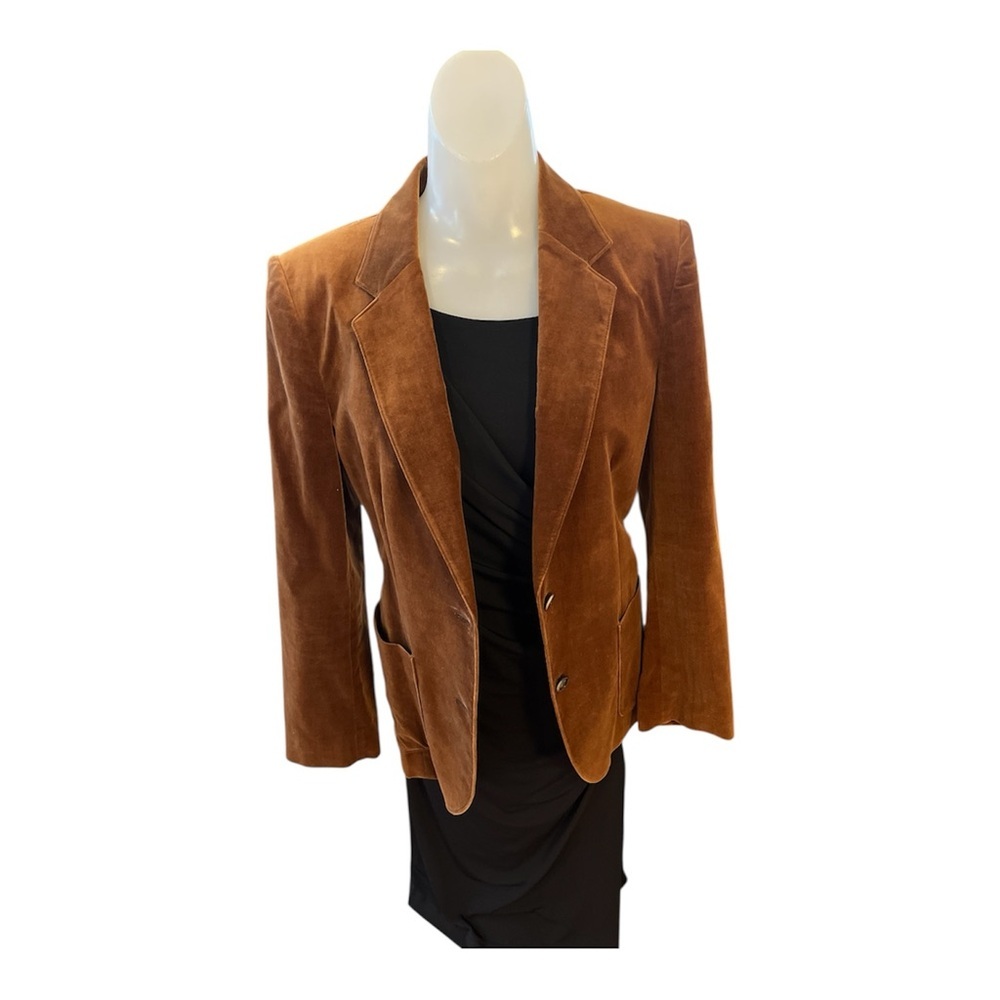 Vintage DeMura Brown Velvet Blazer size 12 - Picture 3 of 8